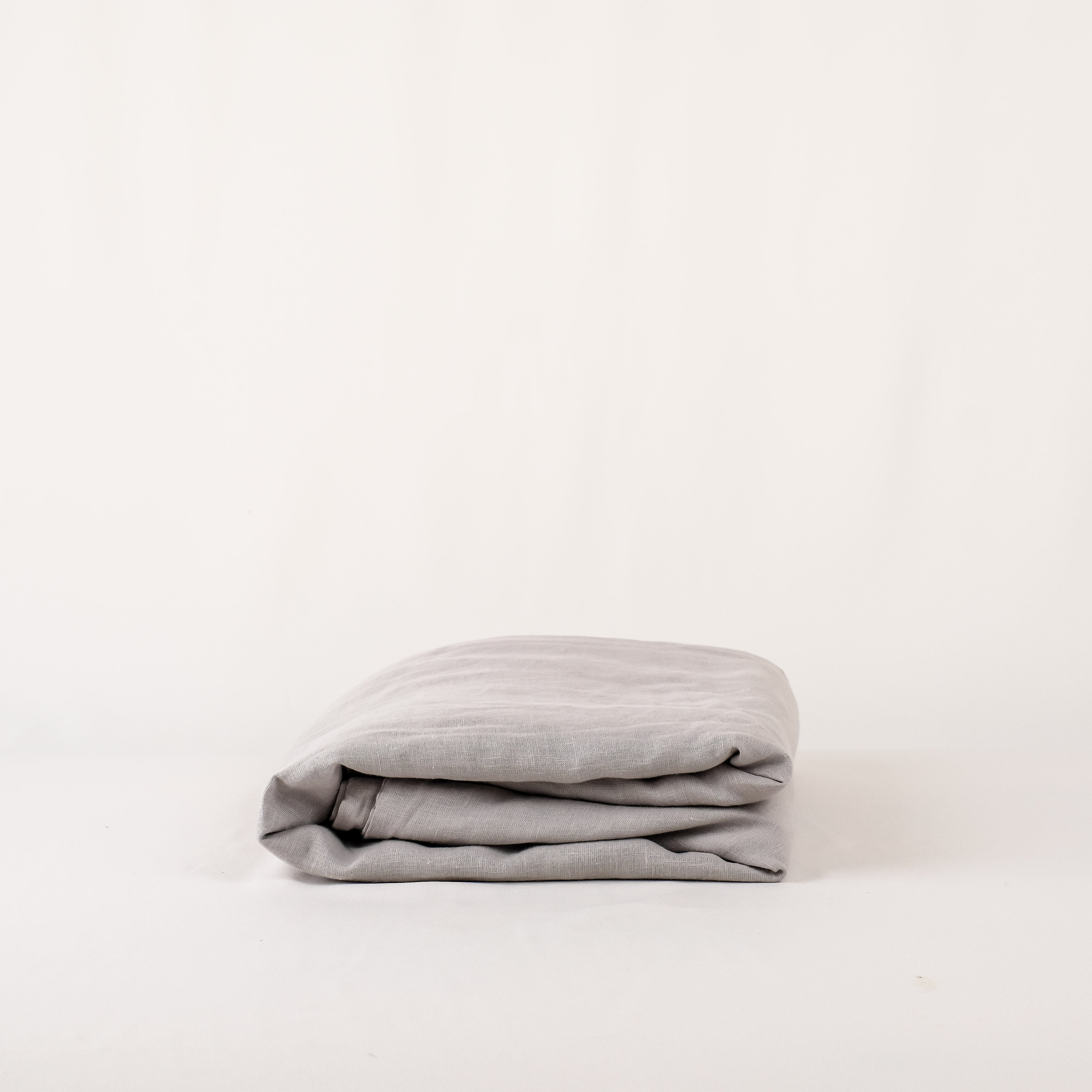 Linen Fitted Sheet (Fog)