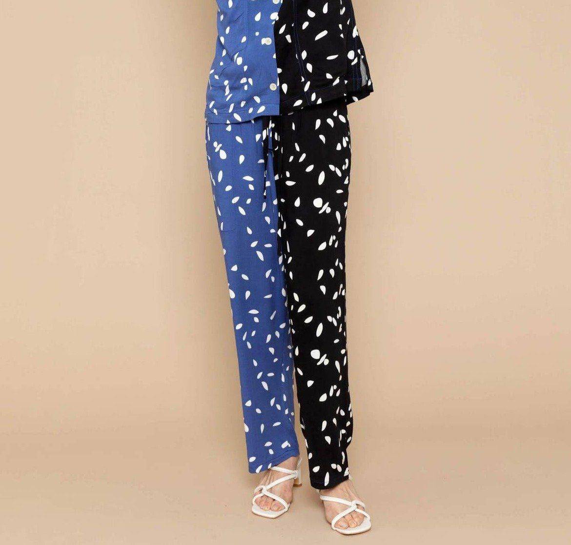 Therese Two-Tone Pants (Black/Blue) Pants Conrado