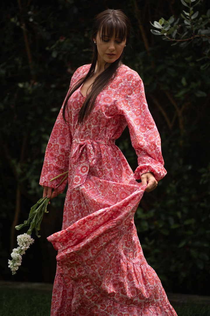 Prosperity V-Neck Tiered Maxi Dress