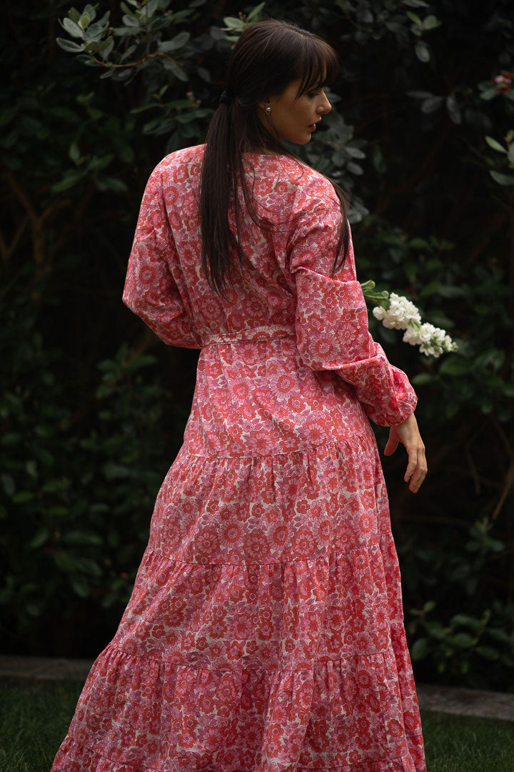 Prosperity V-Neck Tiered Maxi Dress