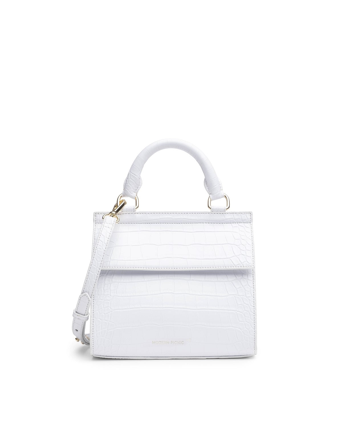 The Mini Luncher (White Faux Crocodile)
