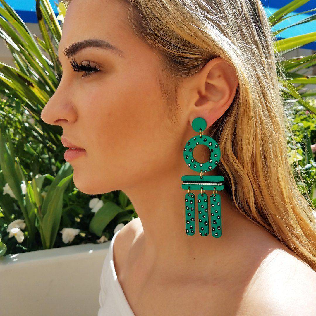 Wind Chime Earrings (Aqua) Earrings Scotchbonnet!