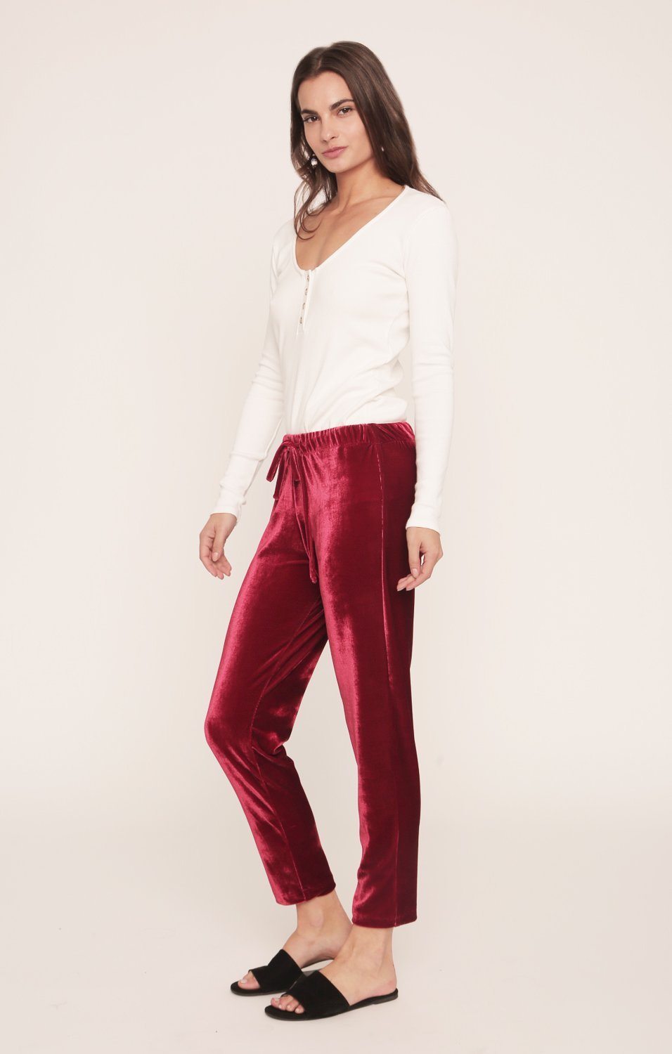 Jagger Joggers | Red Velvet Pants | Sangria Red Pants Merritt Charles