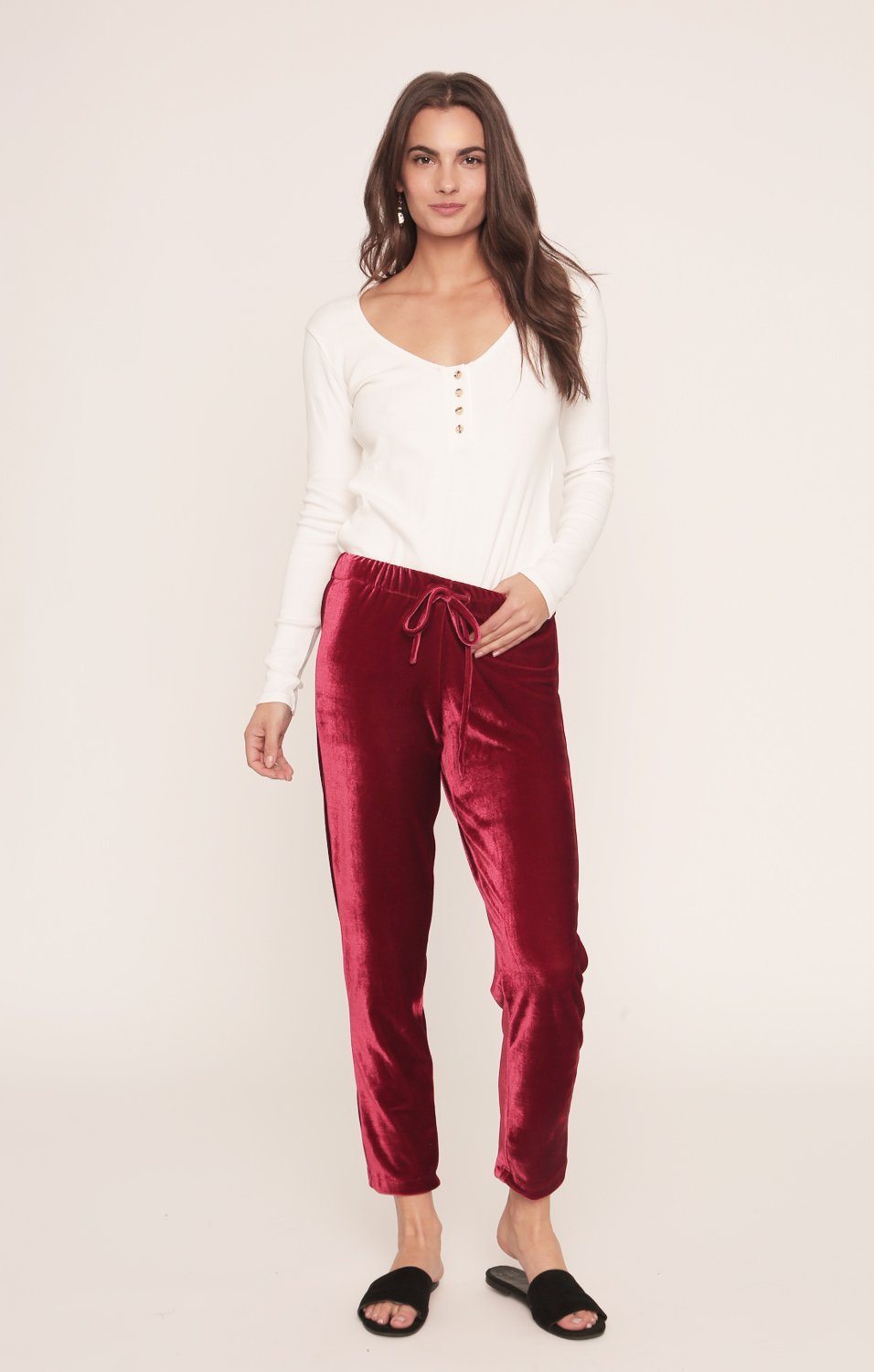Jagger Joggers | Red Velvet Pants | Sangria Red Pants Merritt Charles