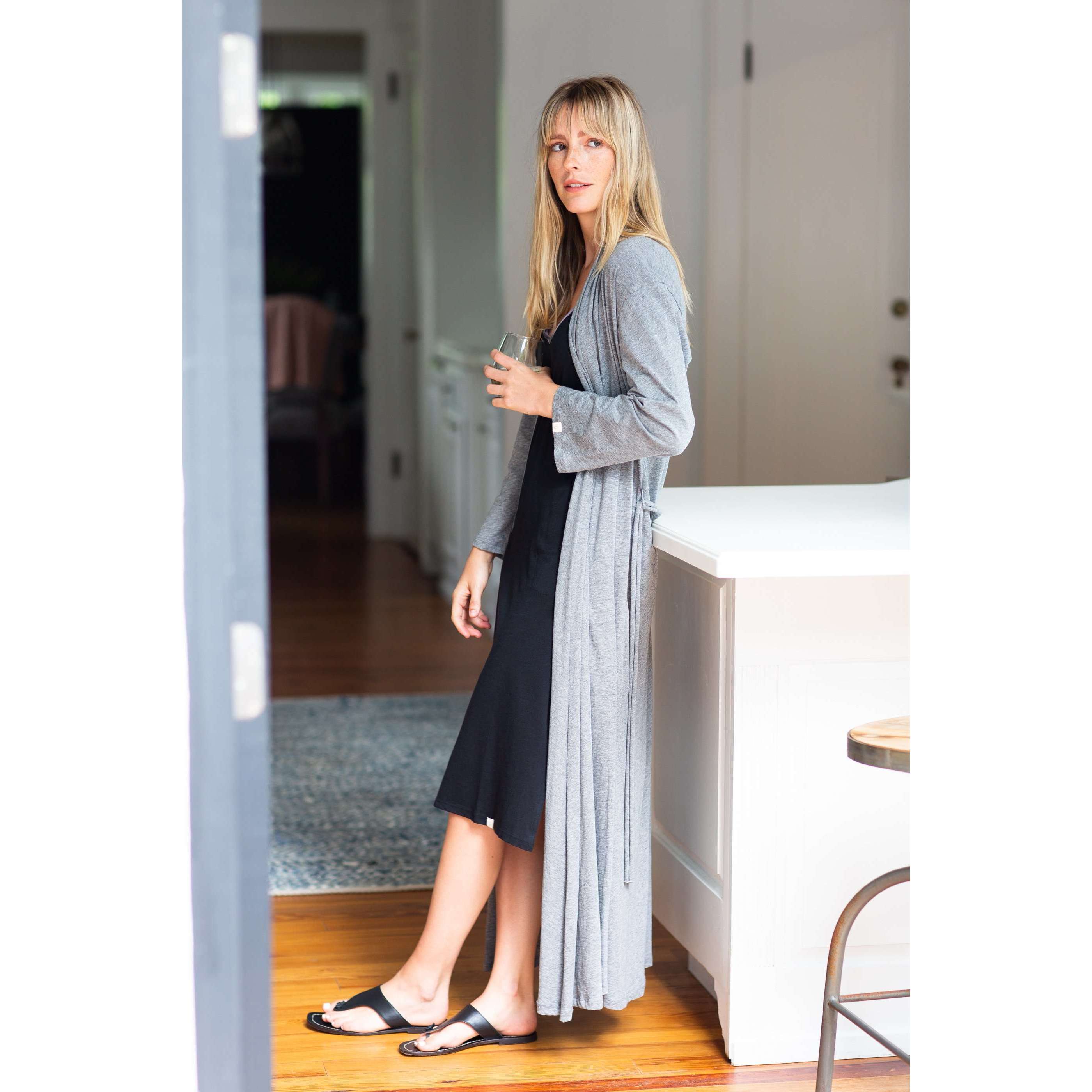 The Cardigan (Heather Grey) Loungewear Leena and Lu