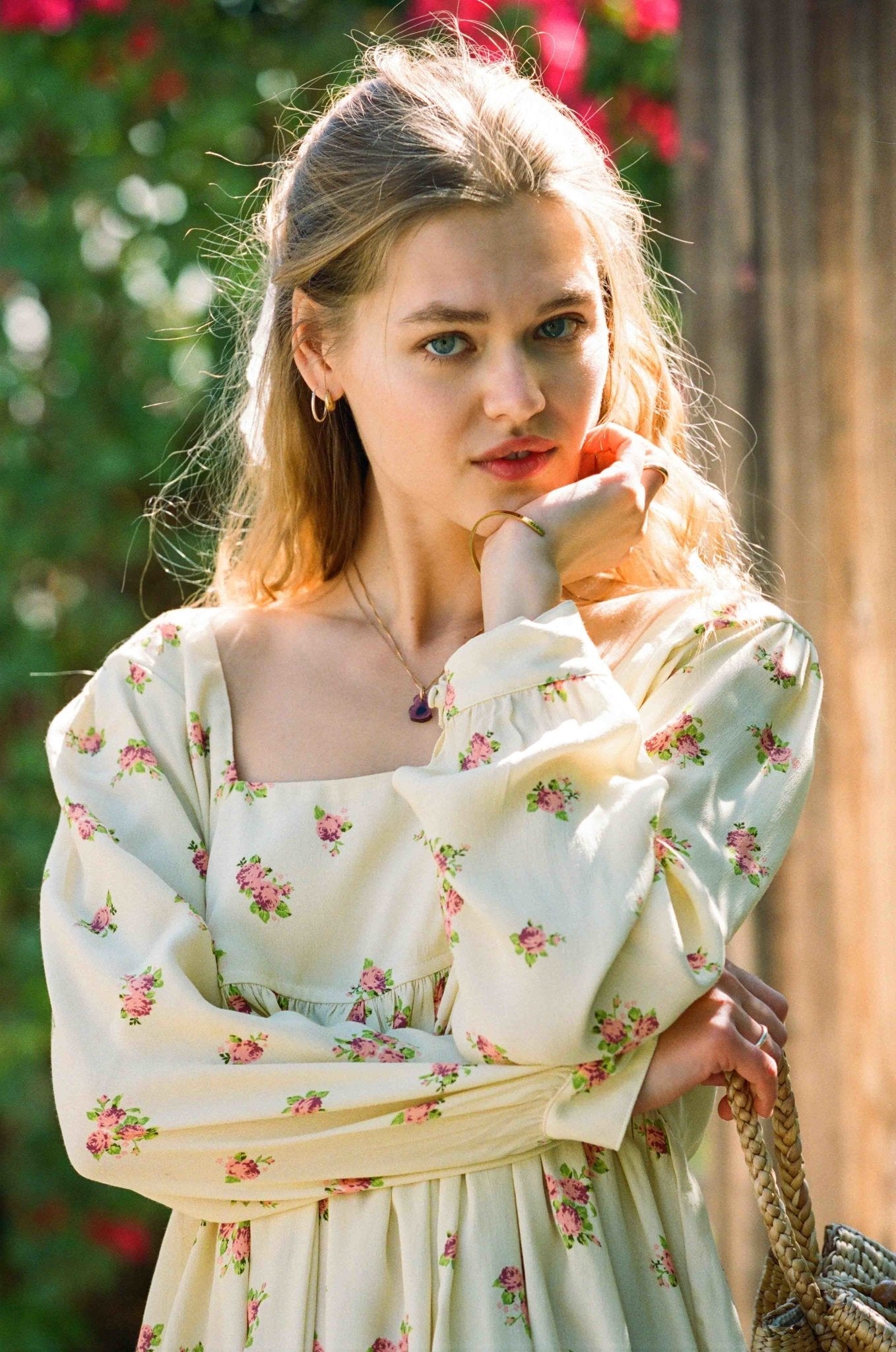 Palmer Dress - Yellow Floral Dress (Vintage Print) Dress Merritt Charles