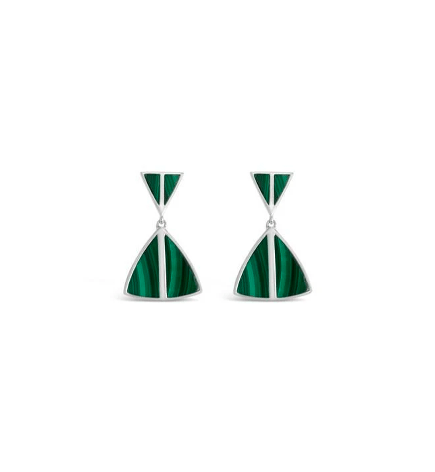 Jolene Earrings (Sterling Silver + Malachite) Earrings Sierra Winter Jewelry