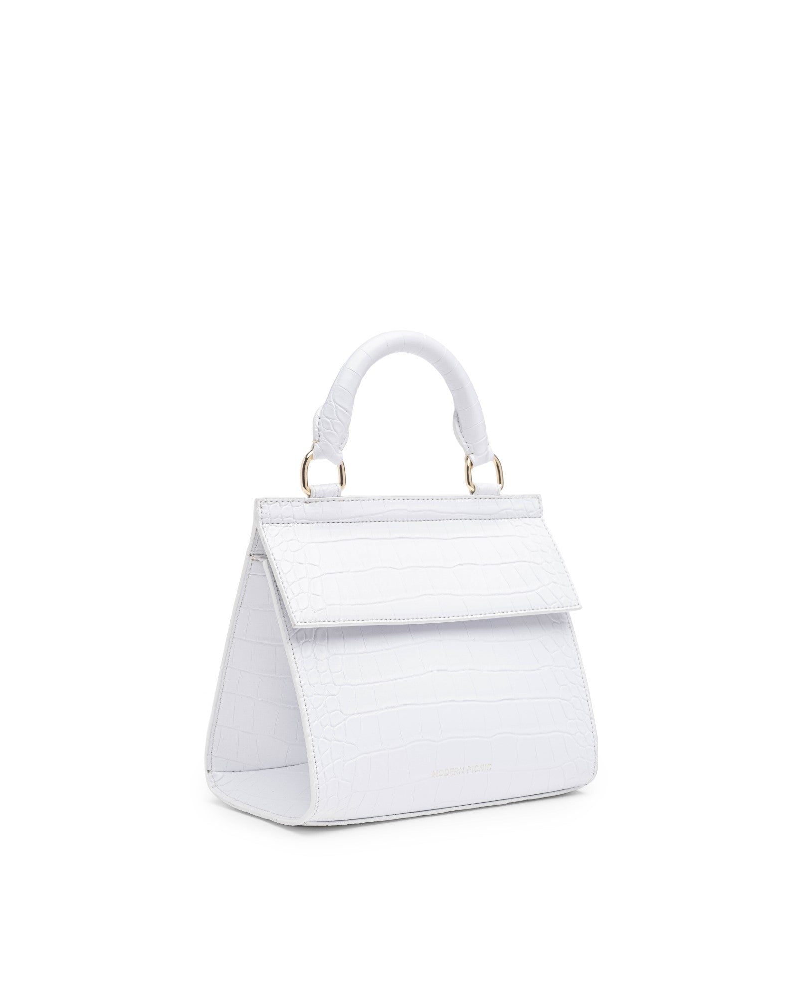 The Mini Luncher (White Faux Crocodile)