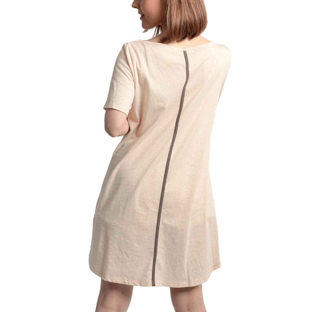 The Pima T-Shirt Dress (Caramel Brown) Dresses Leena and Lu