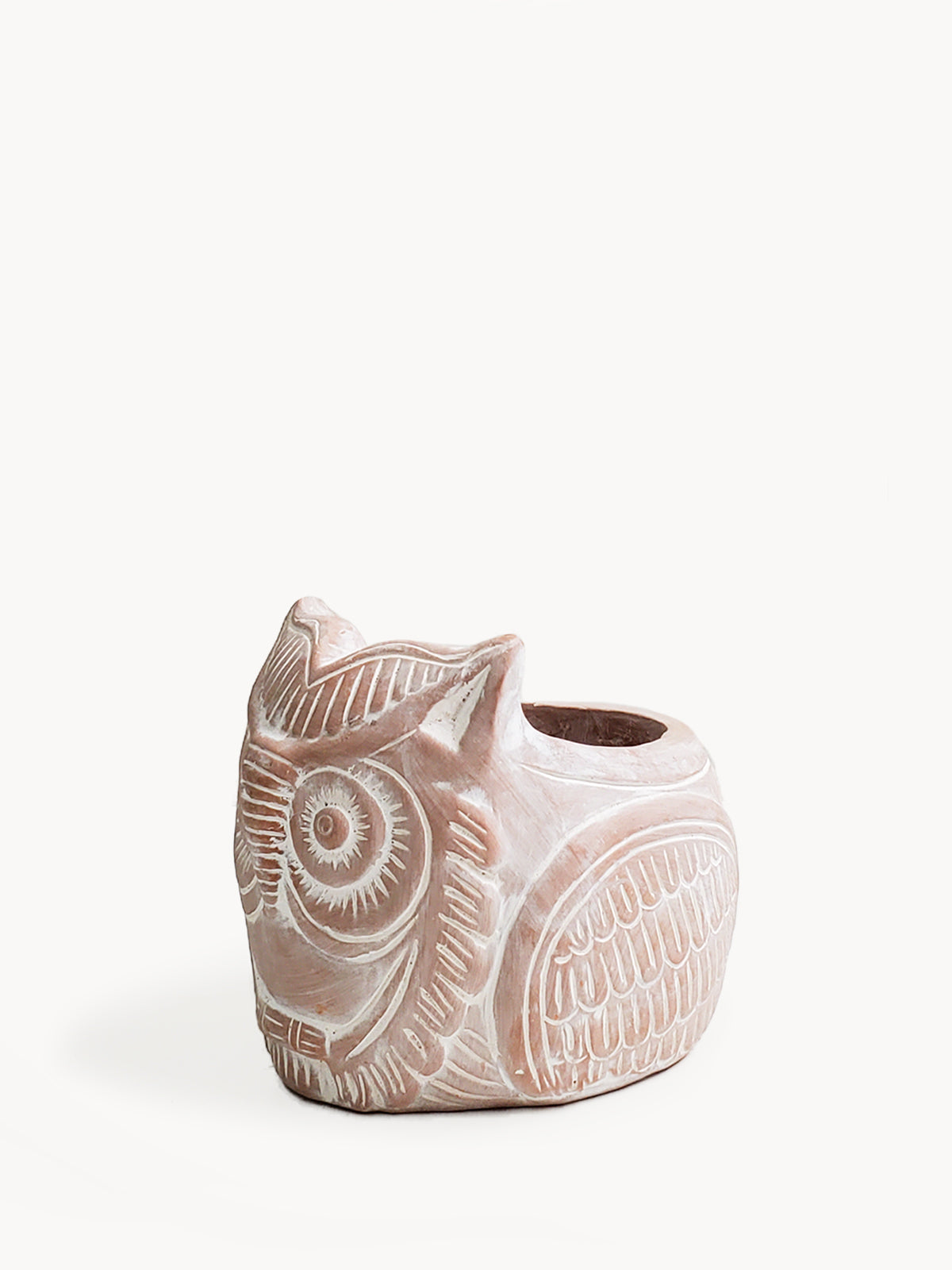 Terracotta Pot (Horned Owl)
