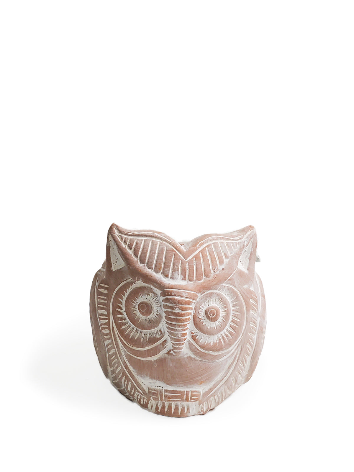 Terracotta Pot (Horned Owl)
