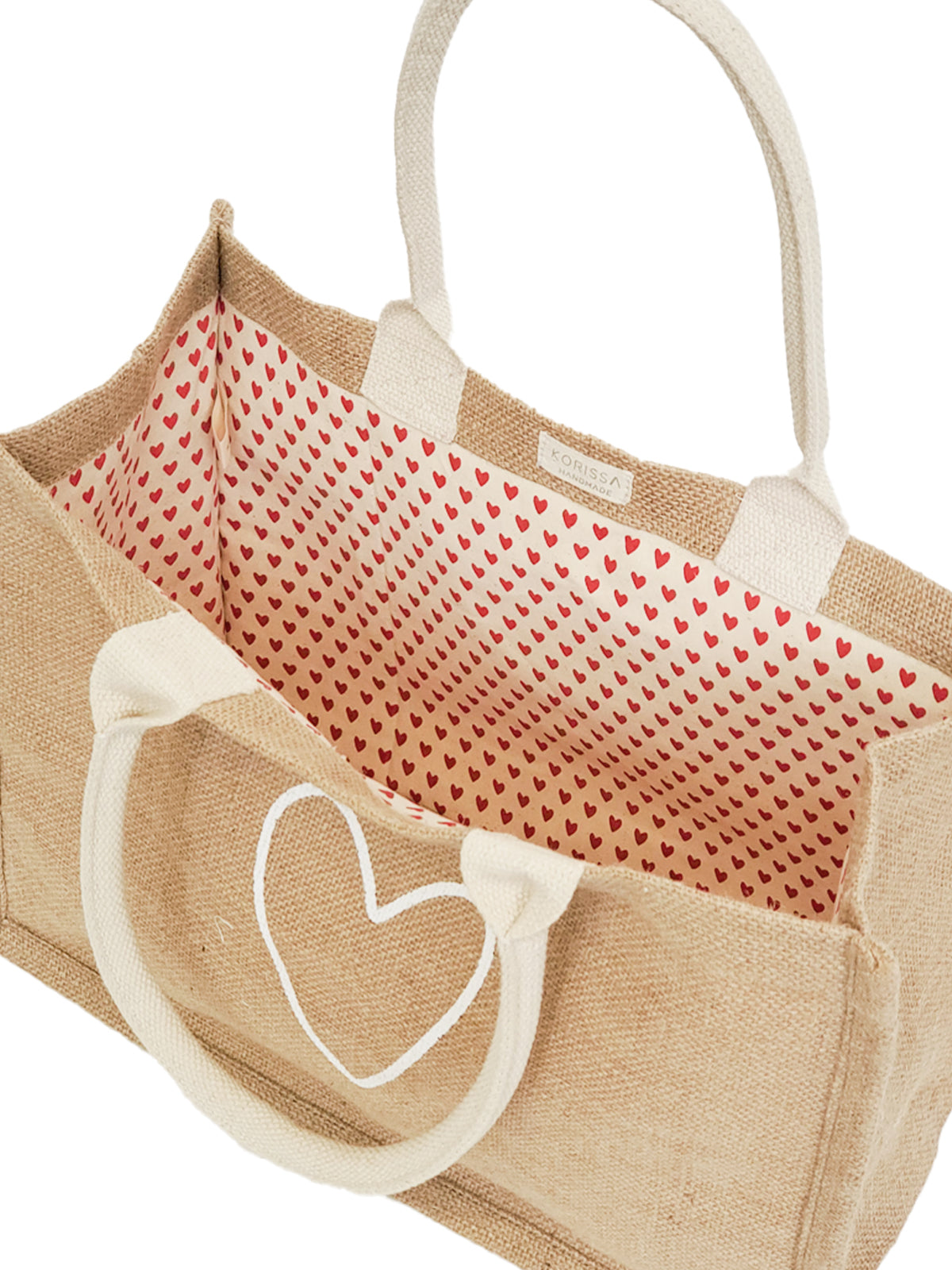 Jute Canvas Shopping Bag (Love)