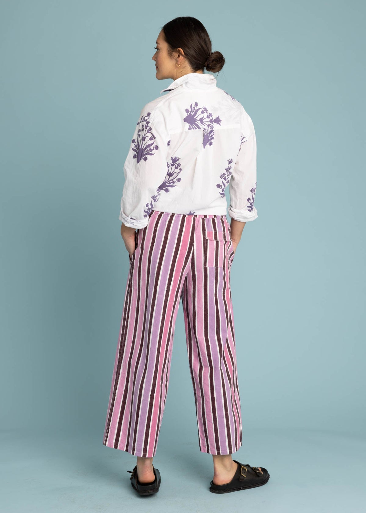 Shore Pant (Wallpaper Stripe Dahlia)