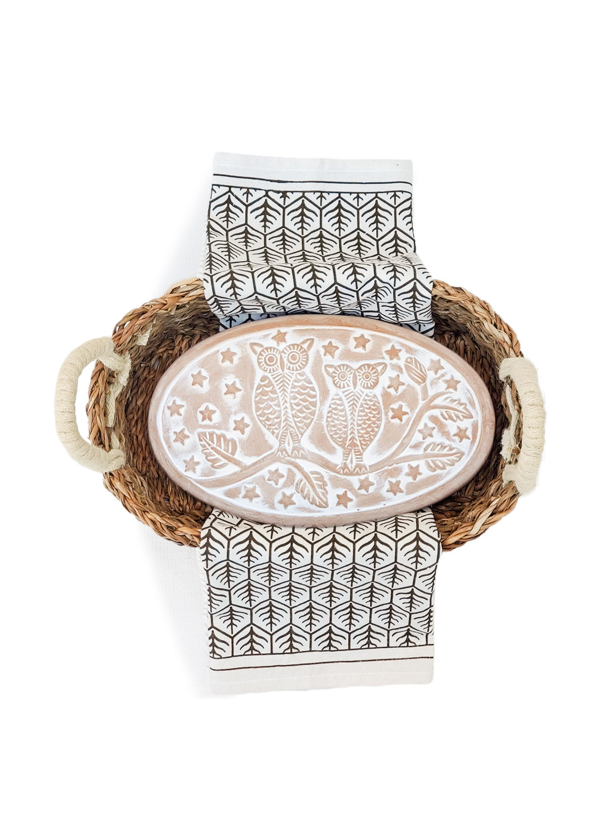 Bread Warmer Gift Set (Owl Oval)