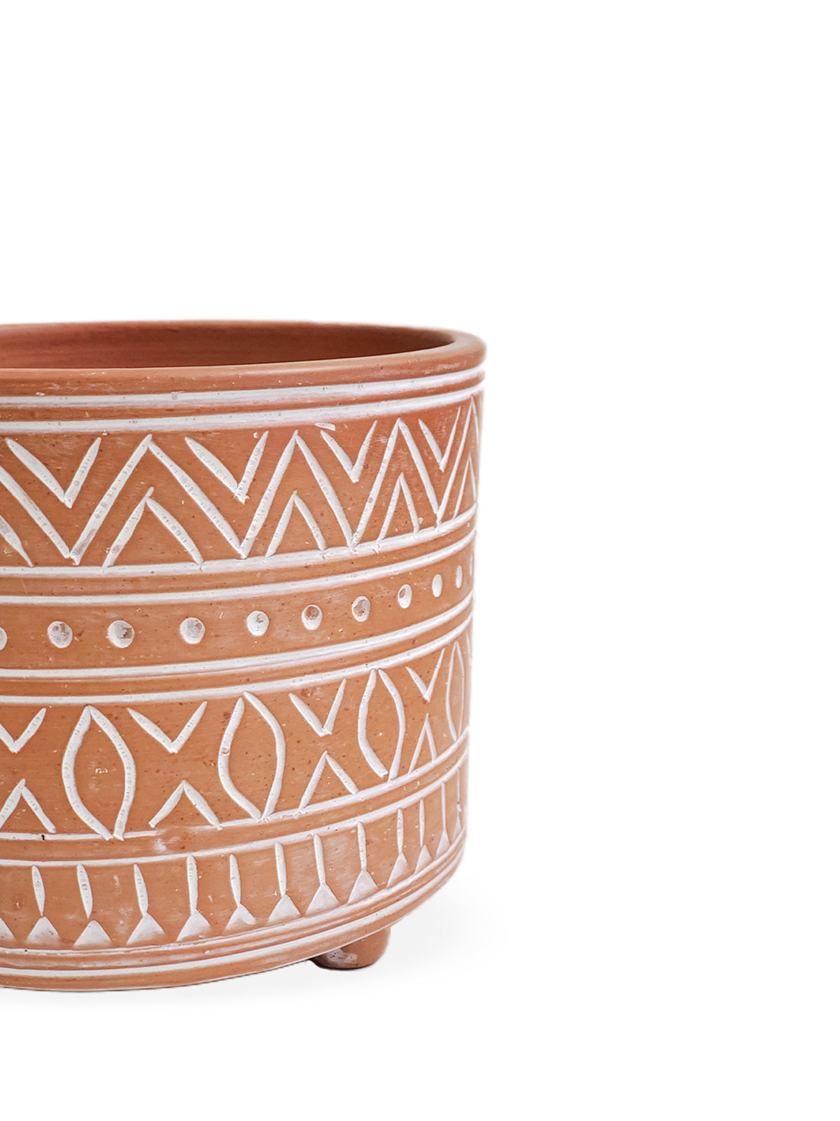 Hand Etched Terracotta Pot (Small)