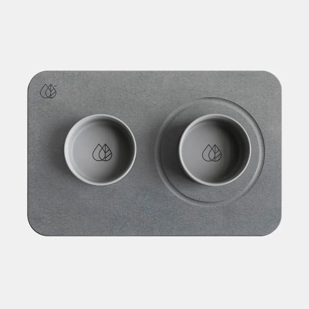 modern pet feeding station in dark grey