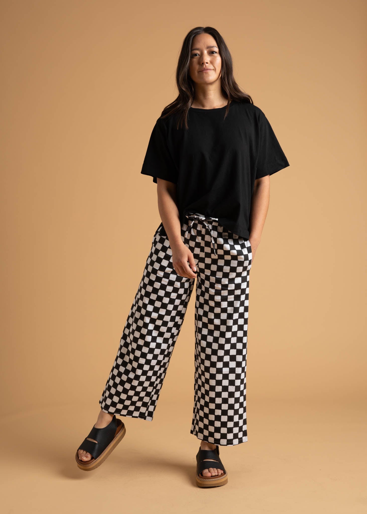 Shore Pant - Checkerboard Black 1 - Studio