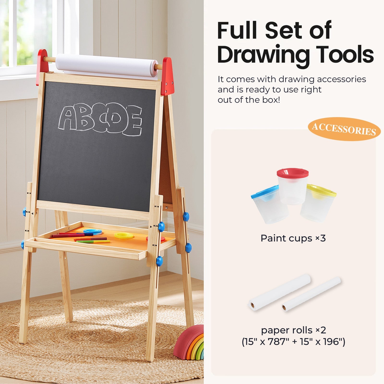 3-in-1 Art Easel for Kids