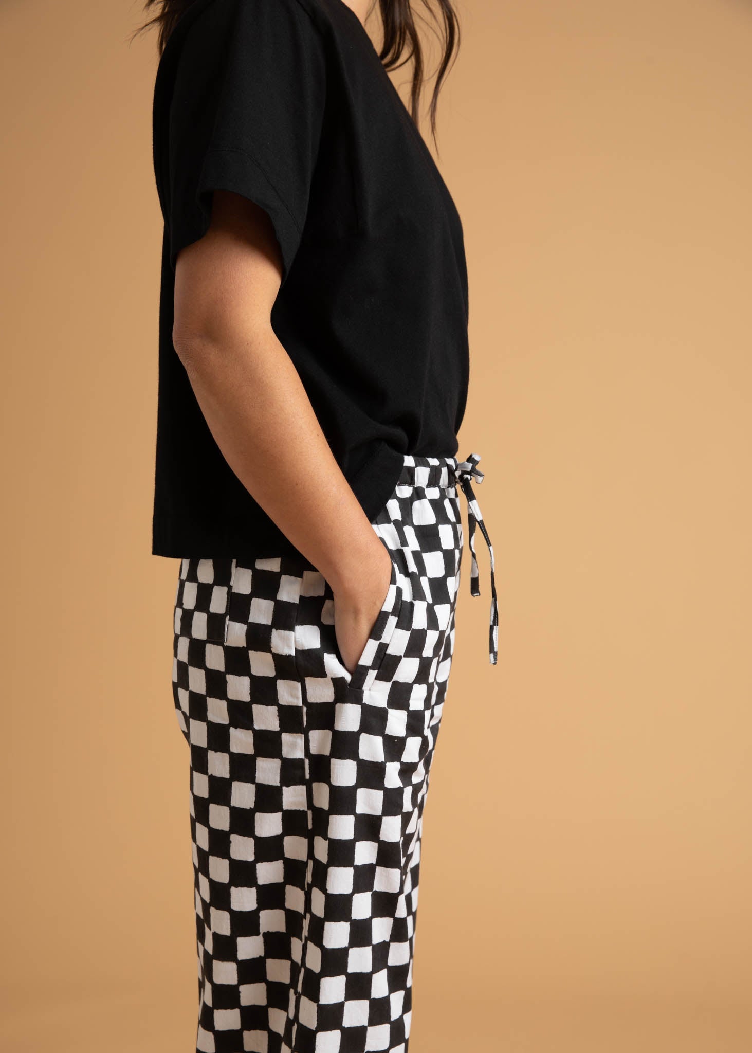Shore Pant - Checkerboard Black 3 - Side