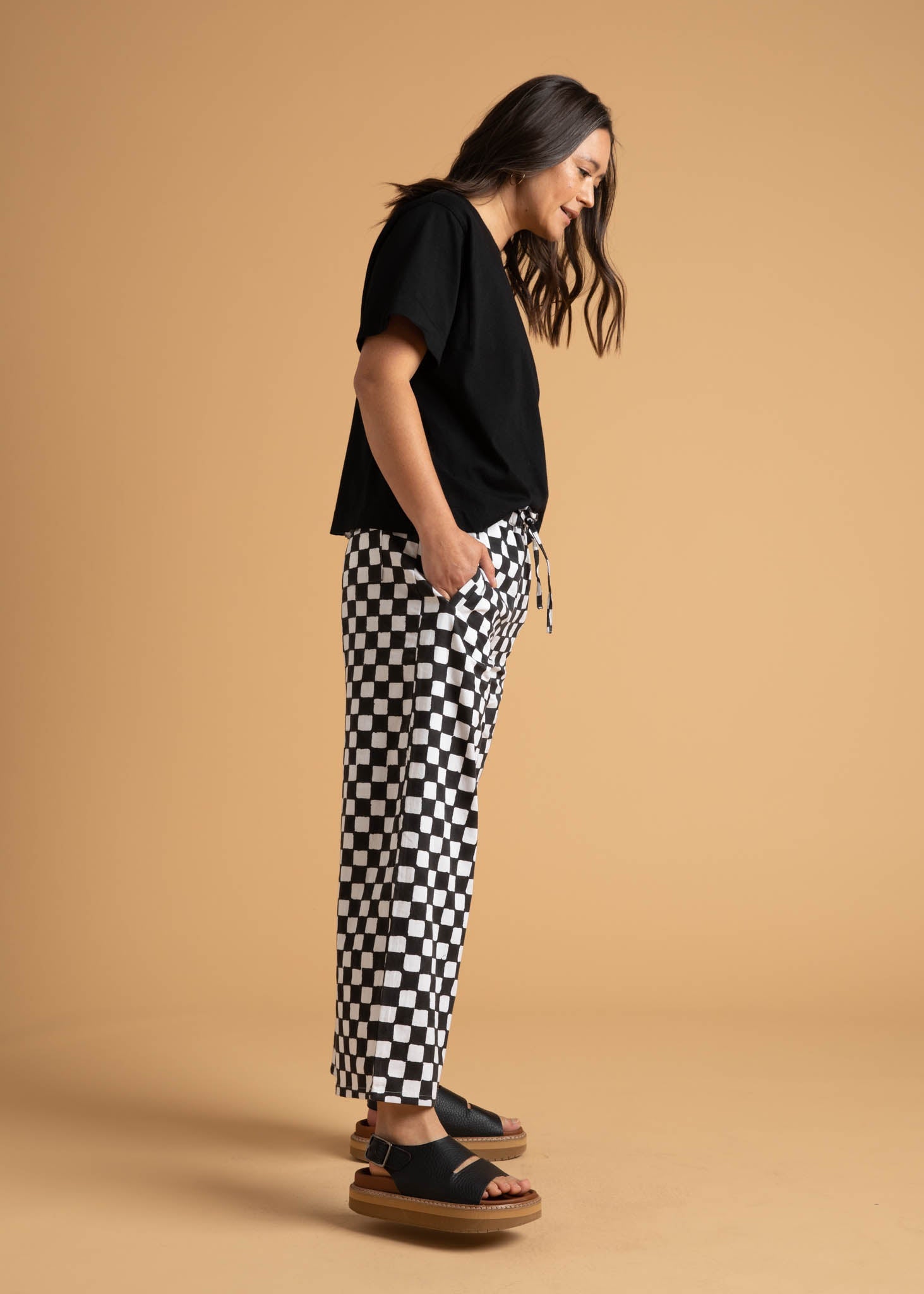 Shore Pant - Checkerboard Black  5 - Side 