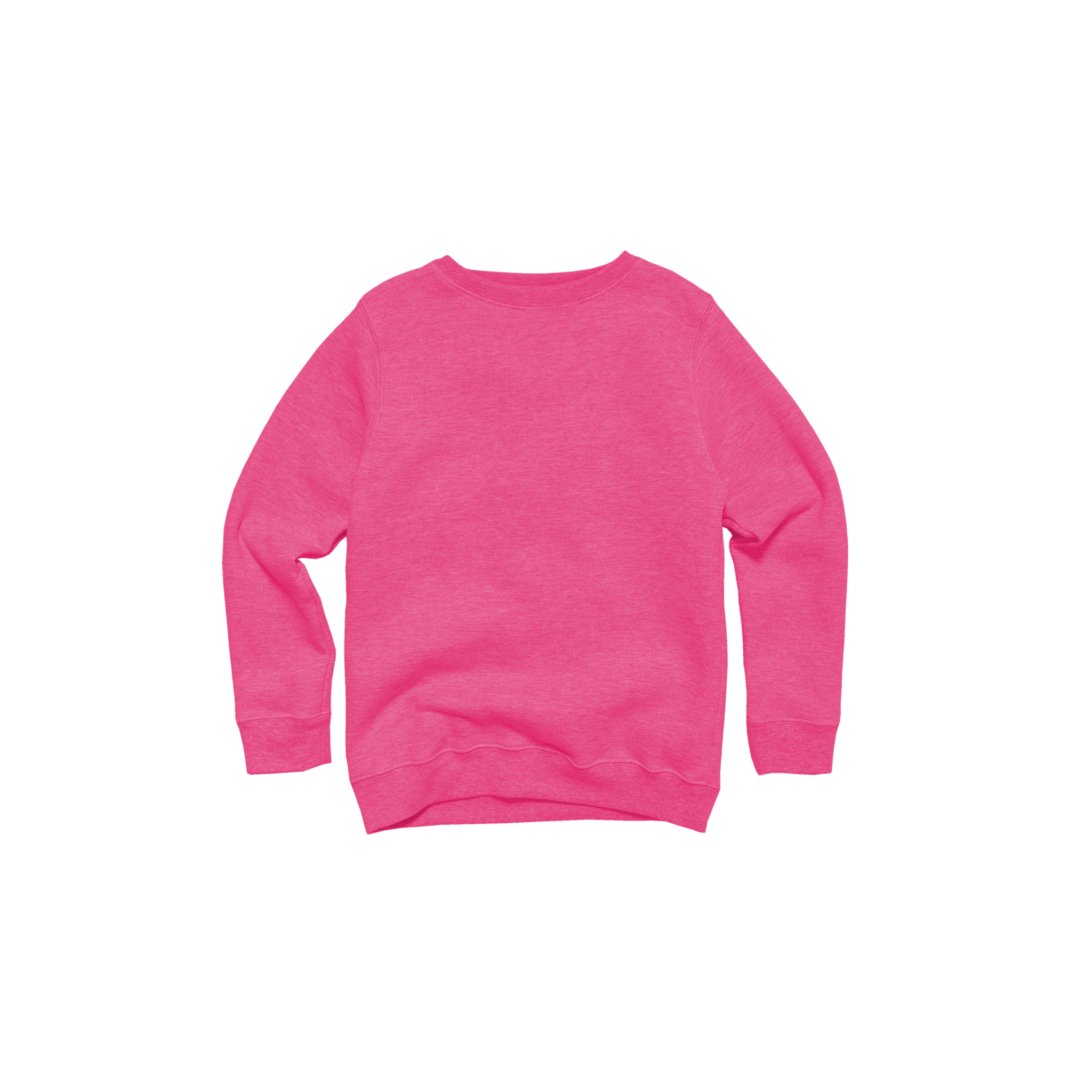 Youth Heathered Fleece Crew (Neon Pink)