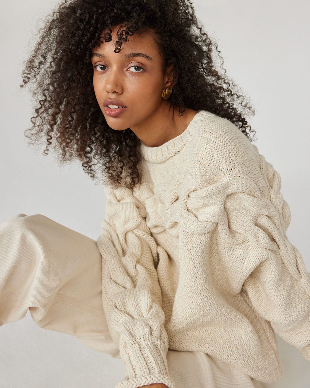 Jūra Alpaca Wool & Cotton Sweater (Oat Milk)