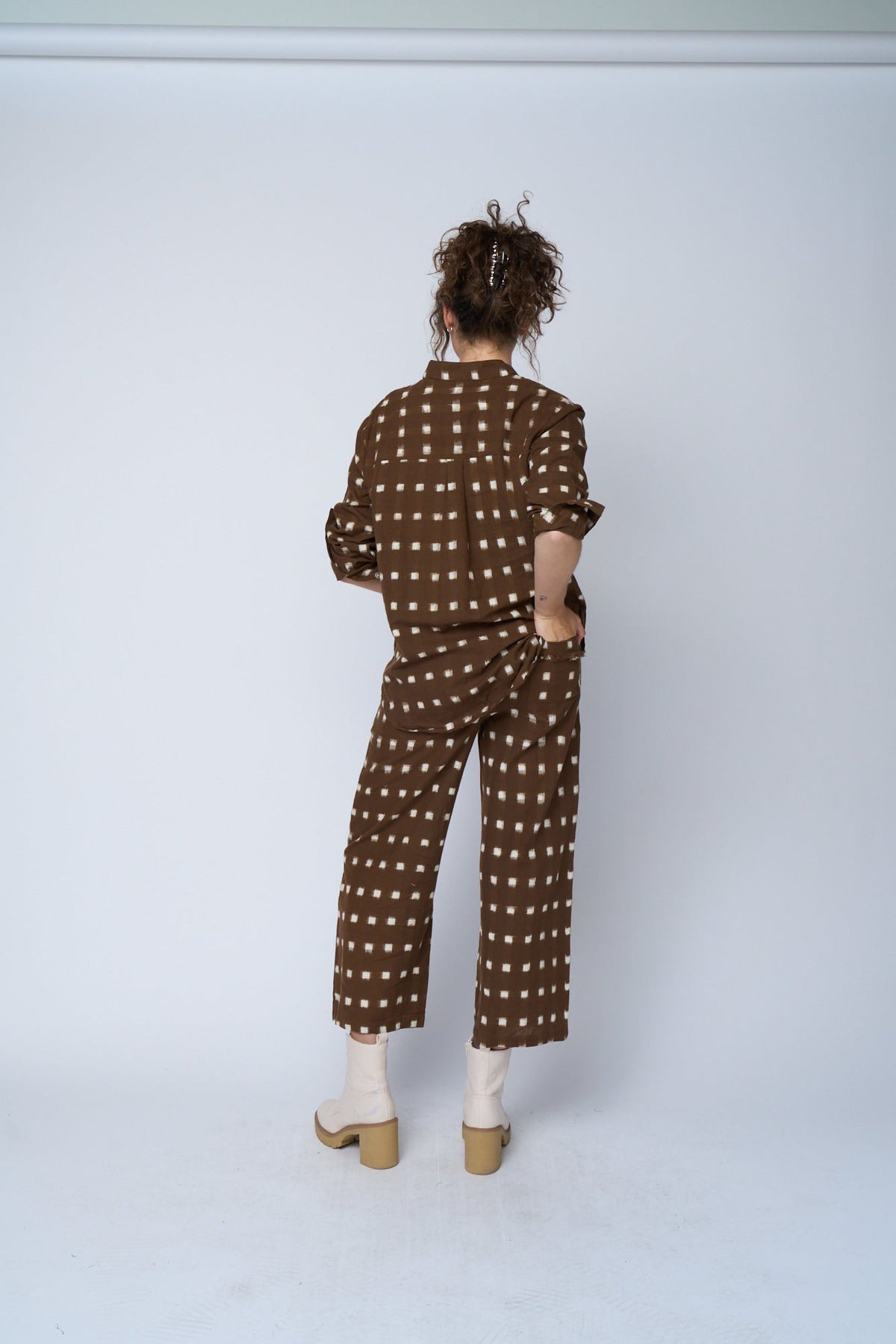 Shore Pant (Ikat Squares Mocha)