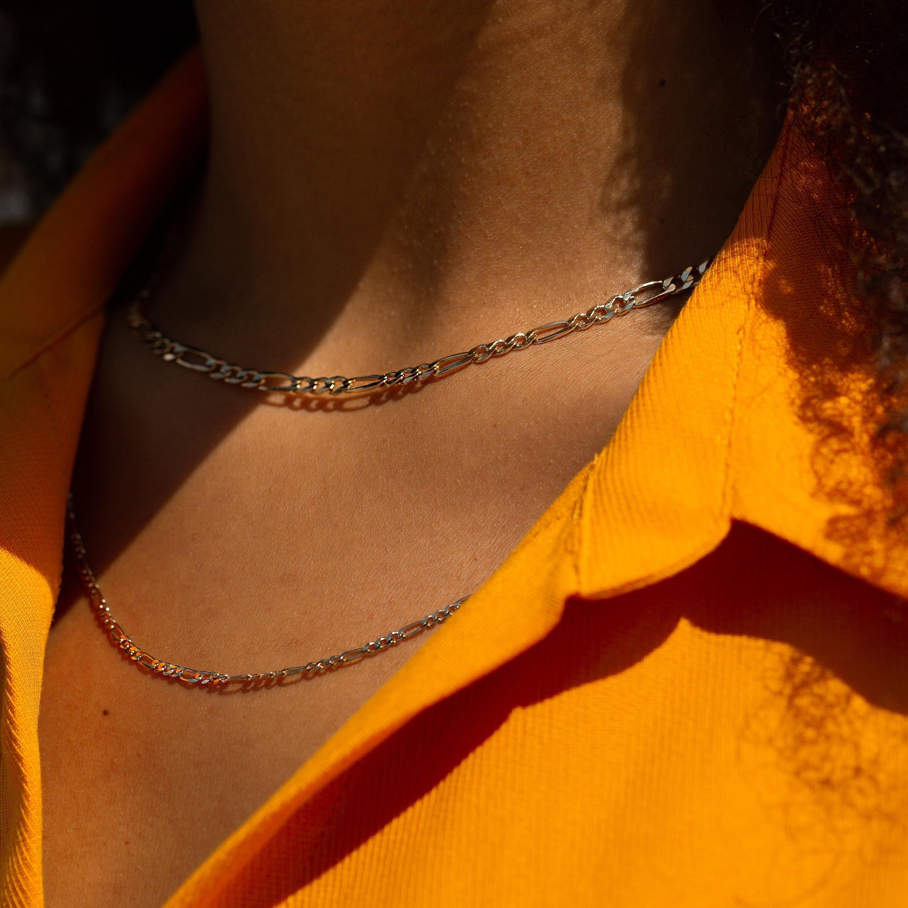 Medium Gold Figaro Chain Necklace