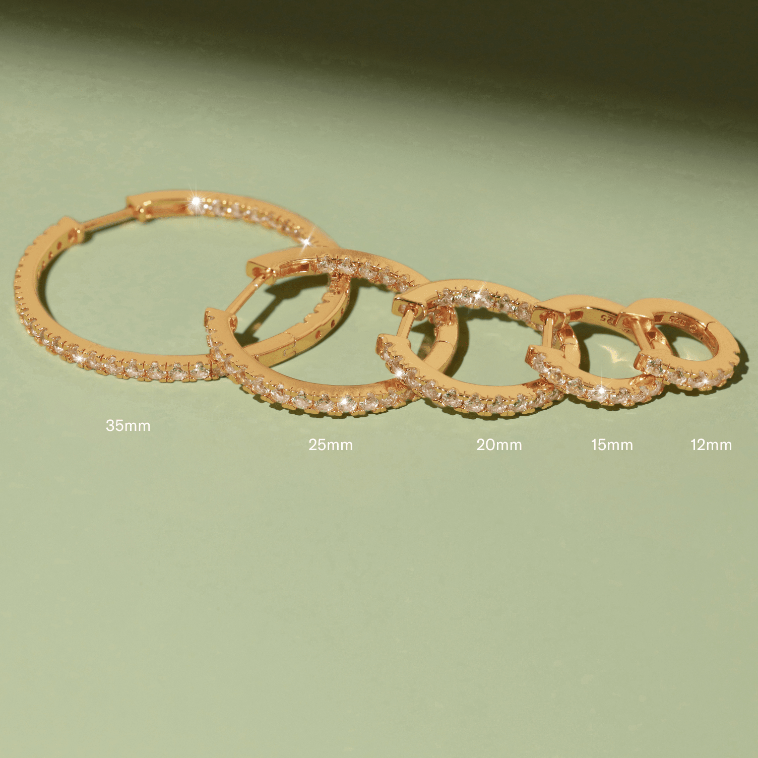 Lab Grown White Sapphire Huggie Earrings