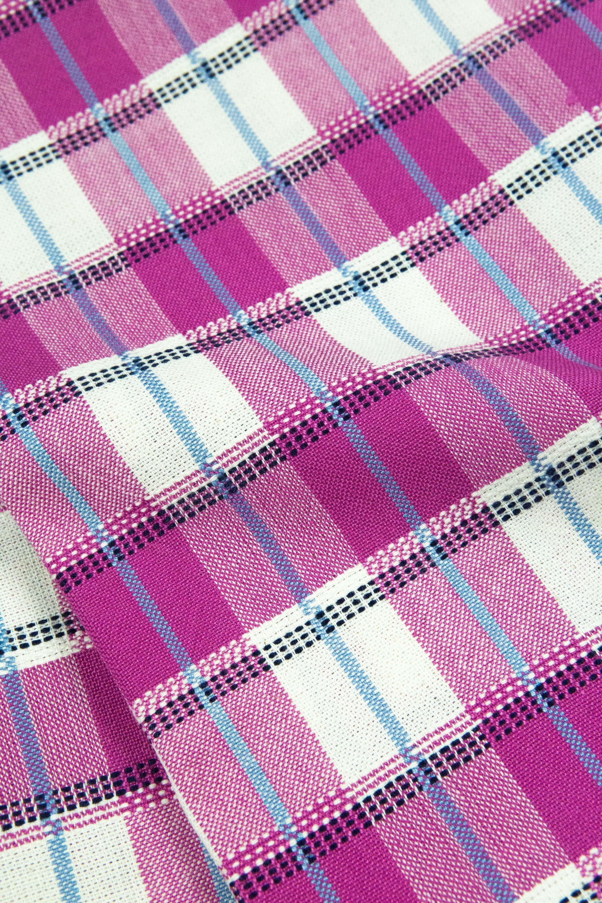 San Andres Gingham Table Runner (Pink & White)