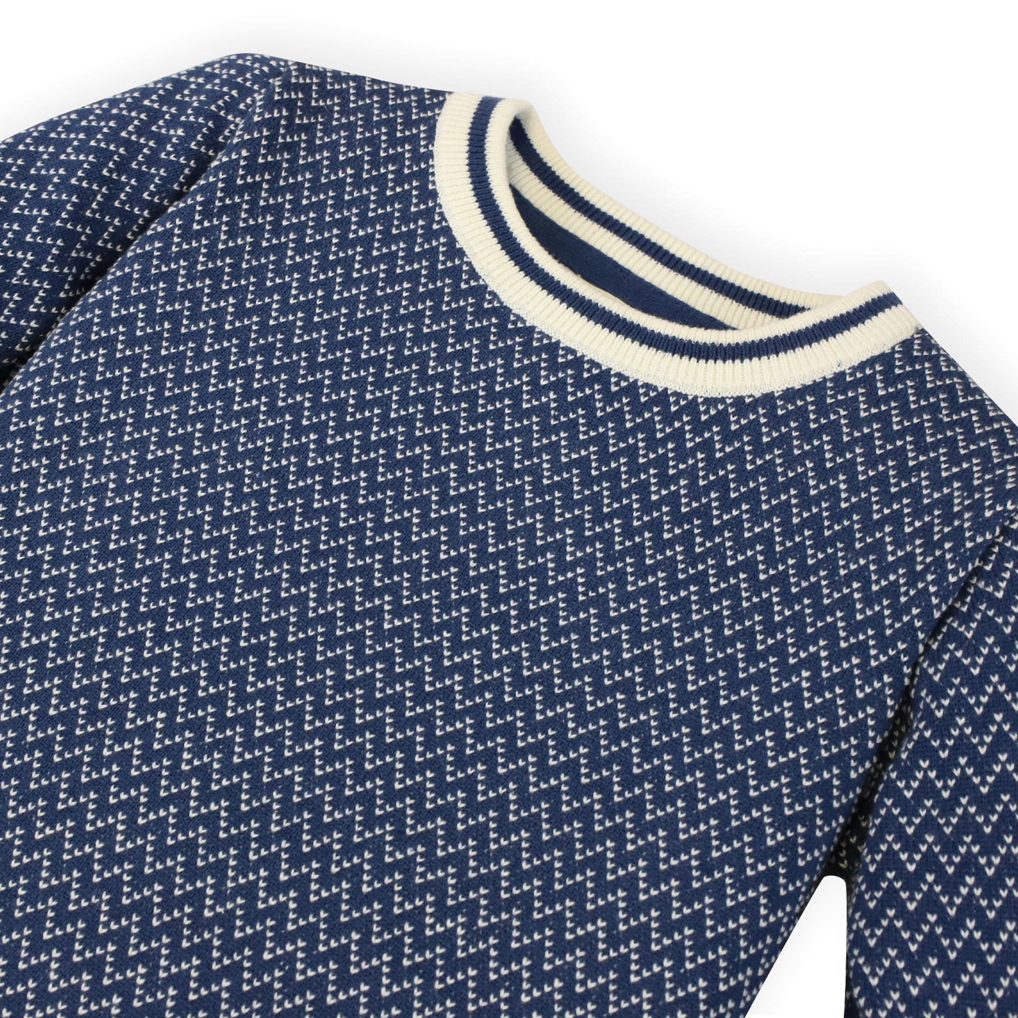 Crew Neck Pullover Sweater (Dark Blue)