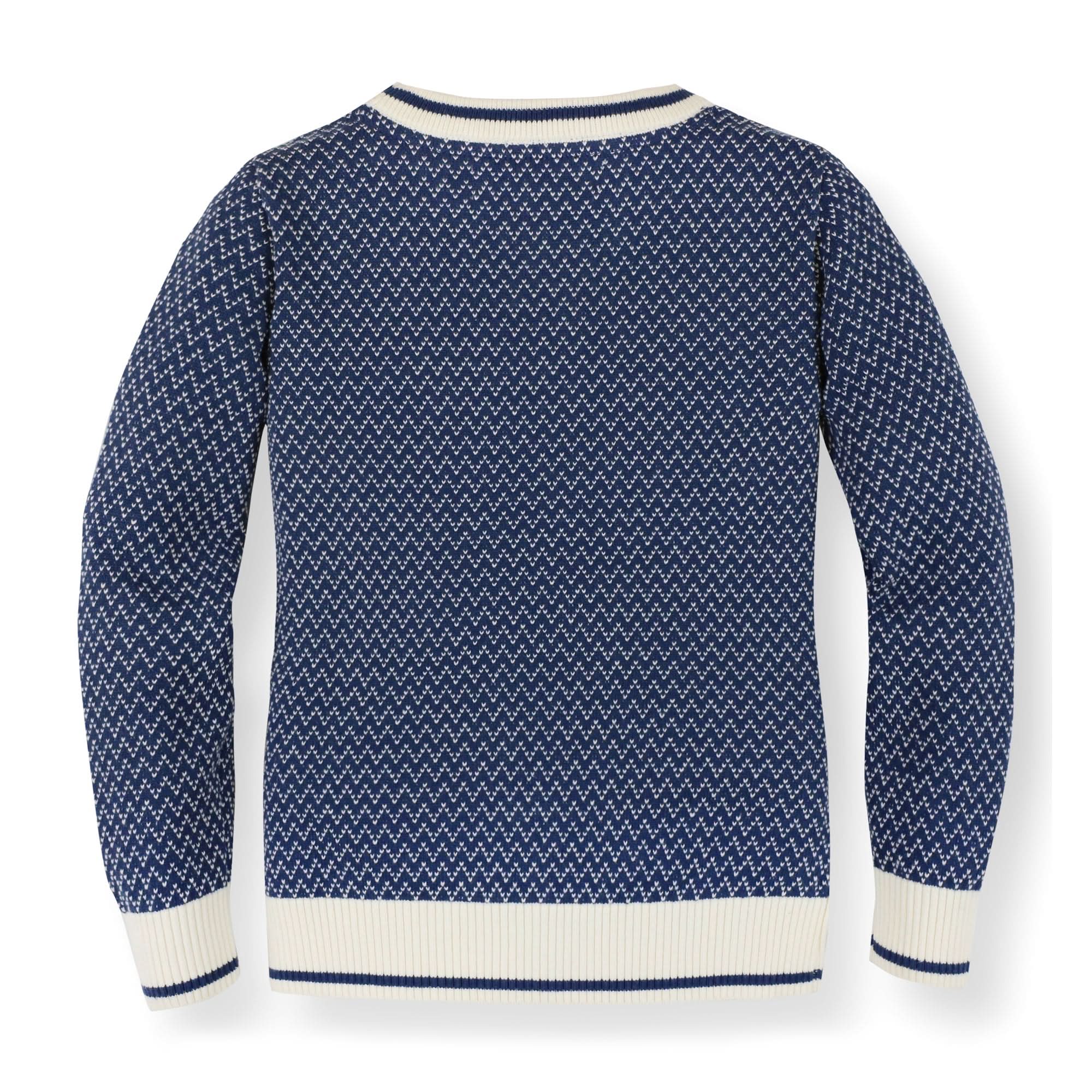 Crew Neck Pullover Sweater (Dark Blue)