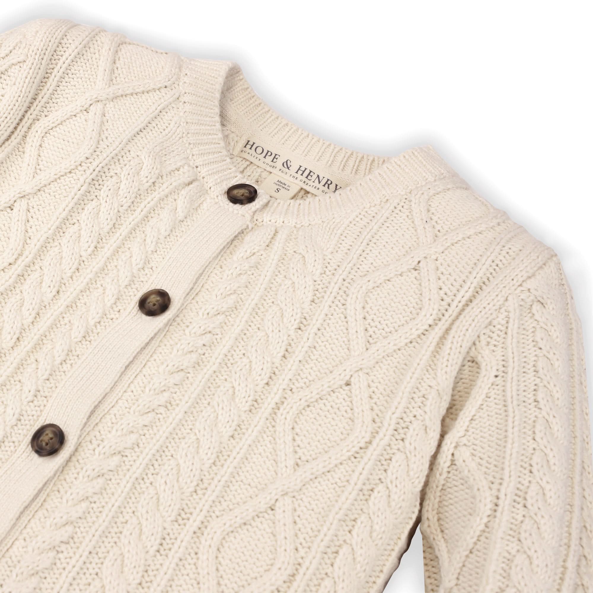 Cable Peplum Cardigan (Ivory XXS-L)