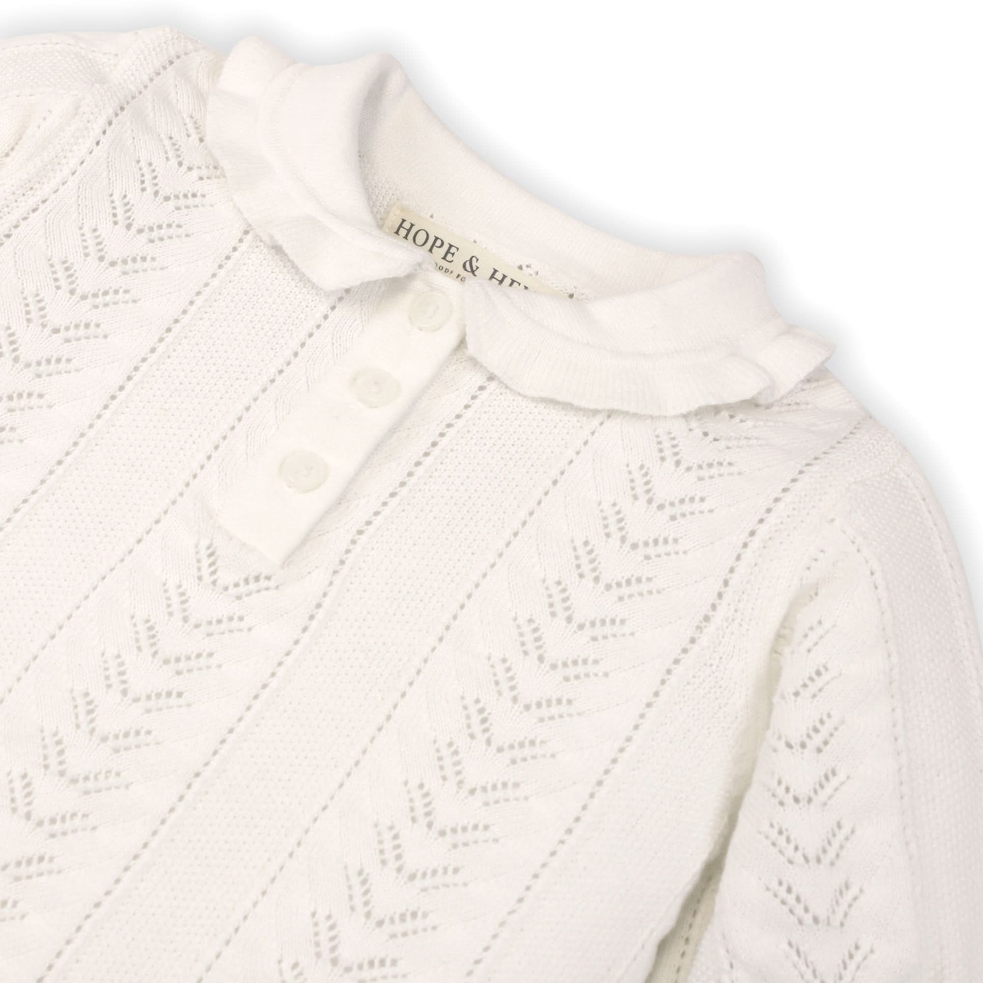 Peter Pan Collar Sweater Polo (Soft White)