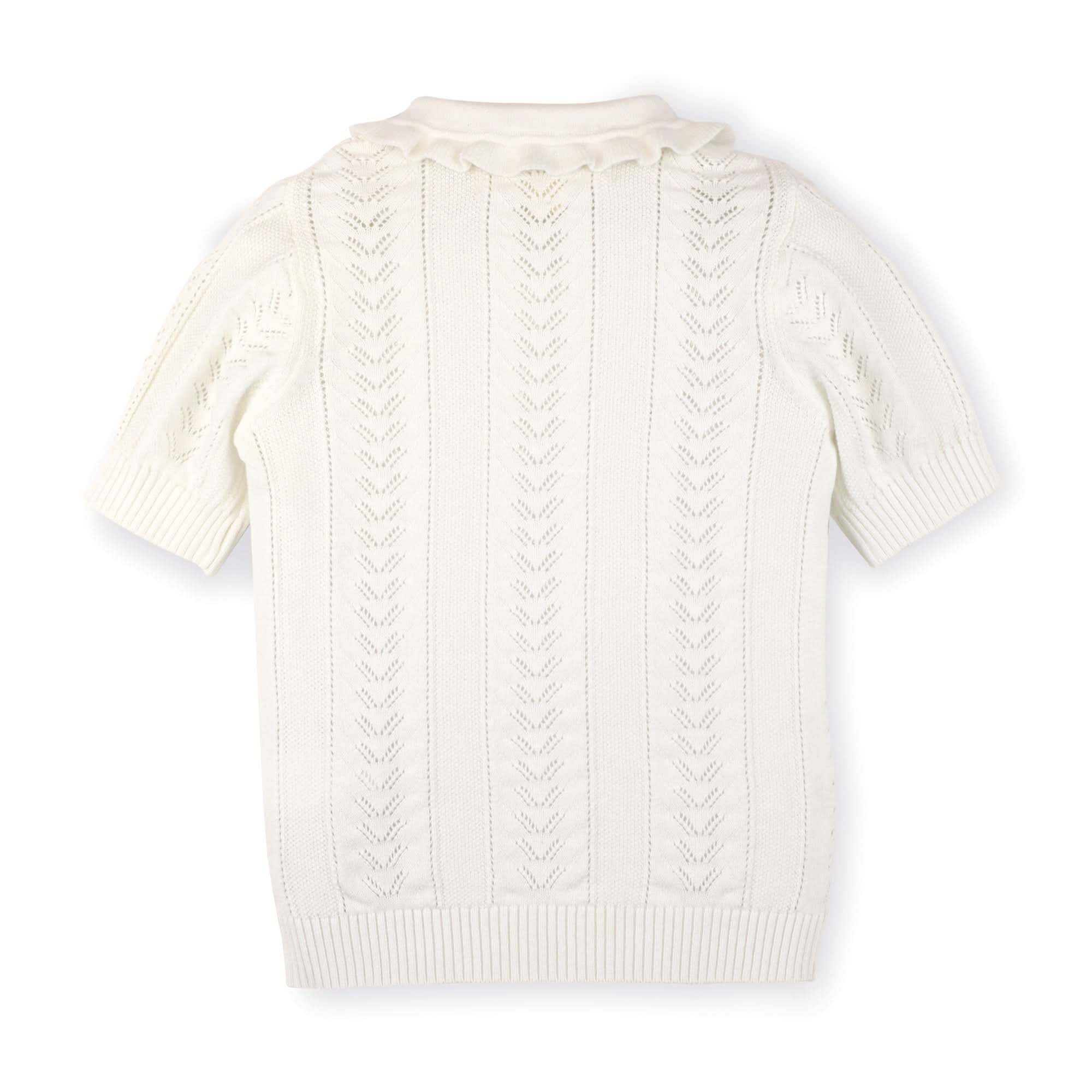 Peter Pan Collar Sweater Polo (Soft White)