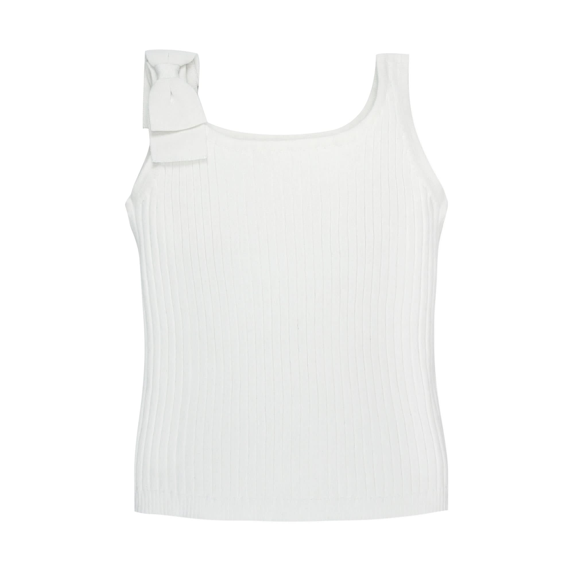 Bow Sweater Tank (White)