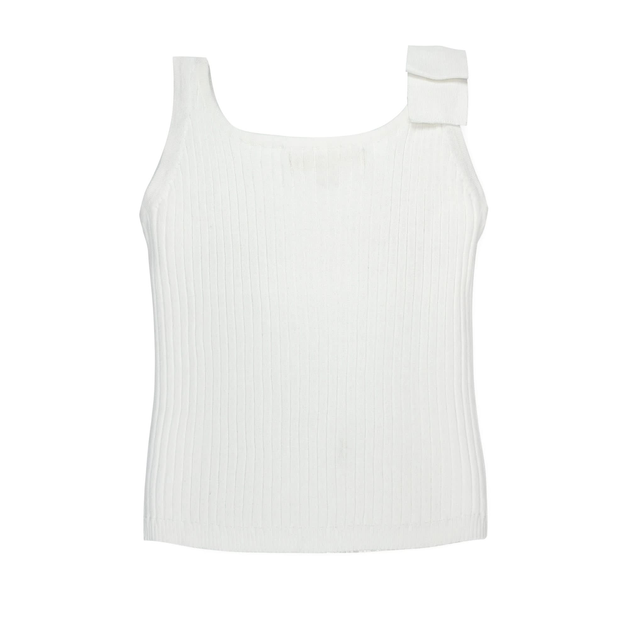 Bow Sweater Tank (White)