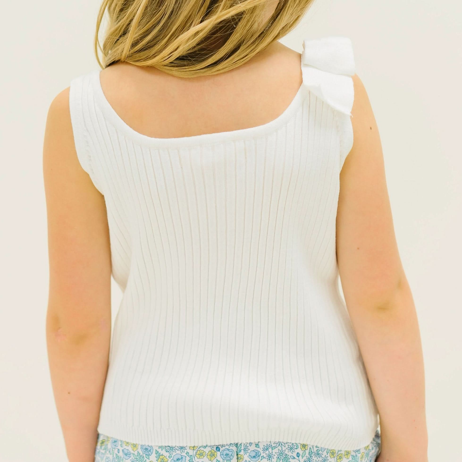 Bow Sweater Tank (White)