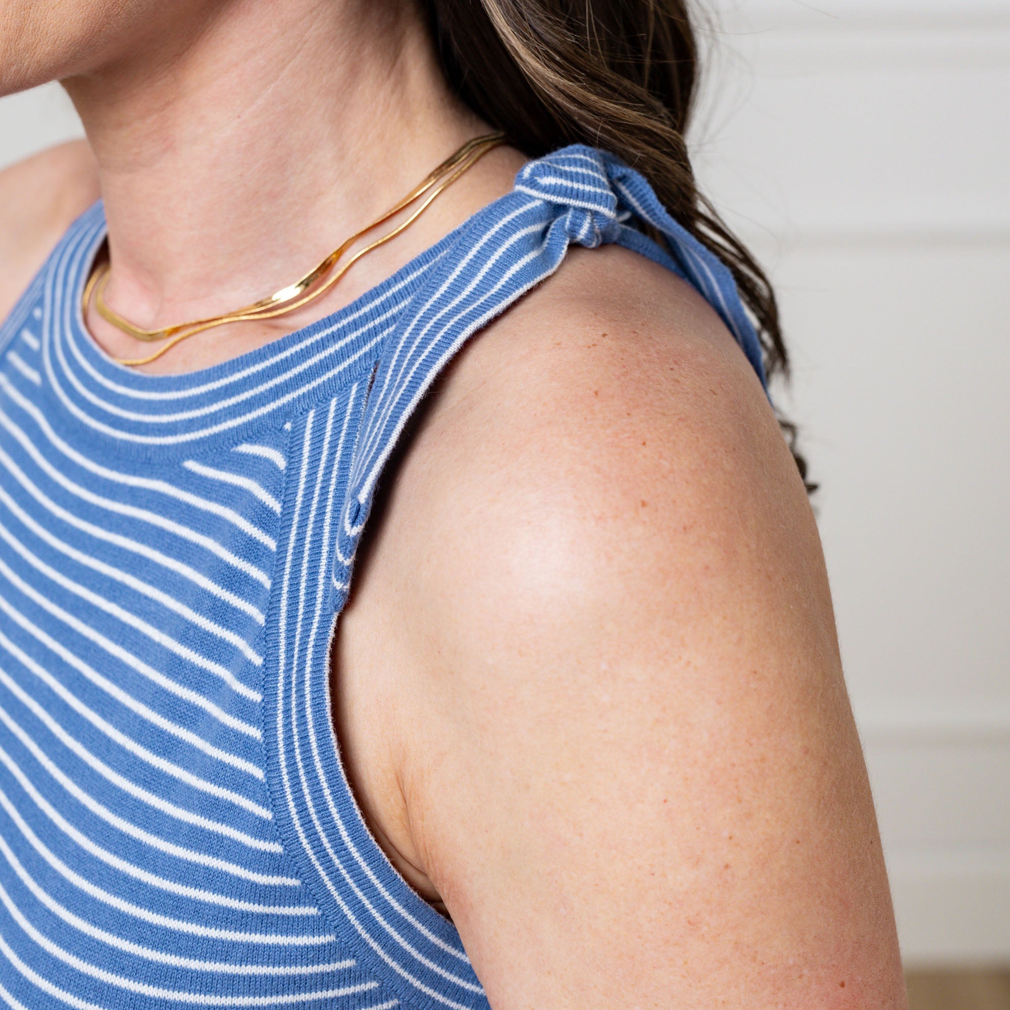 Halter Tie Knit Sweater Dress (Blue)