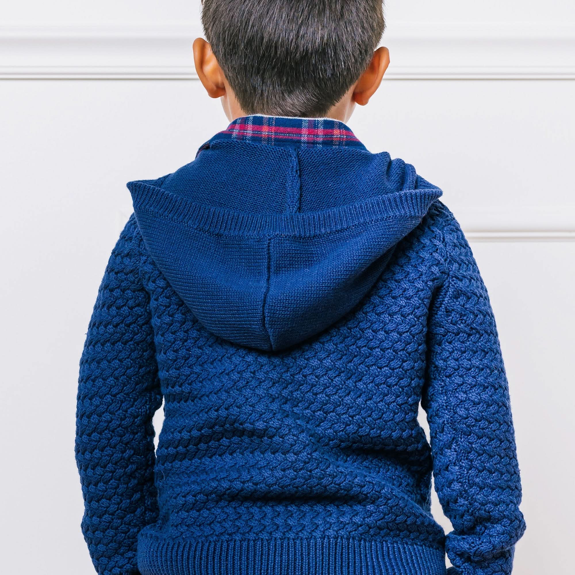 Hooded Half Zip Sweater (Navy 3M-24M)