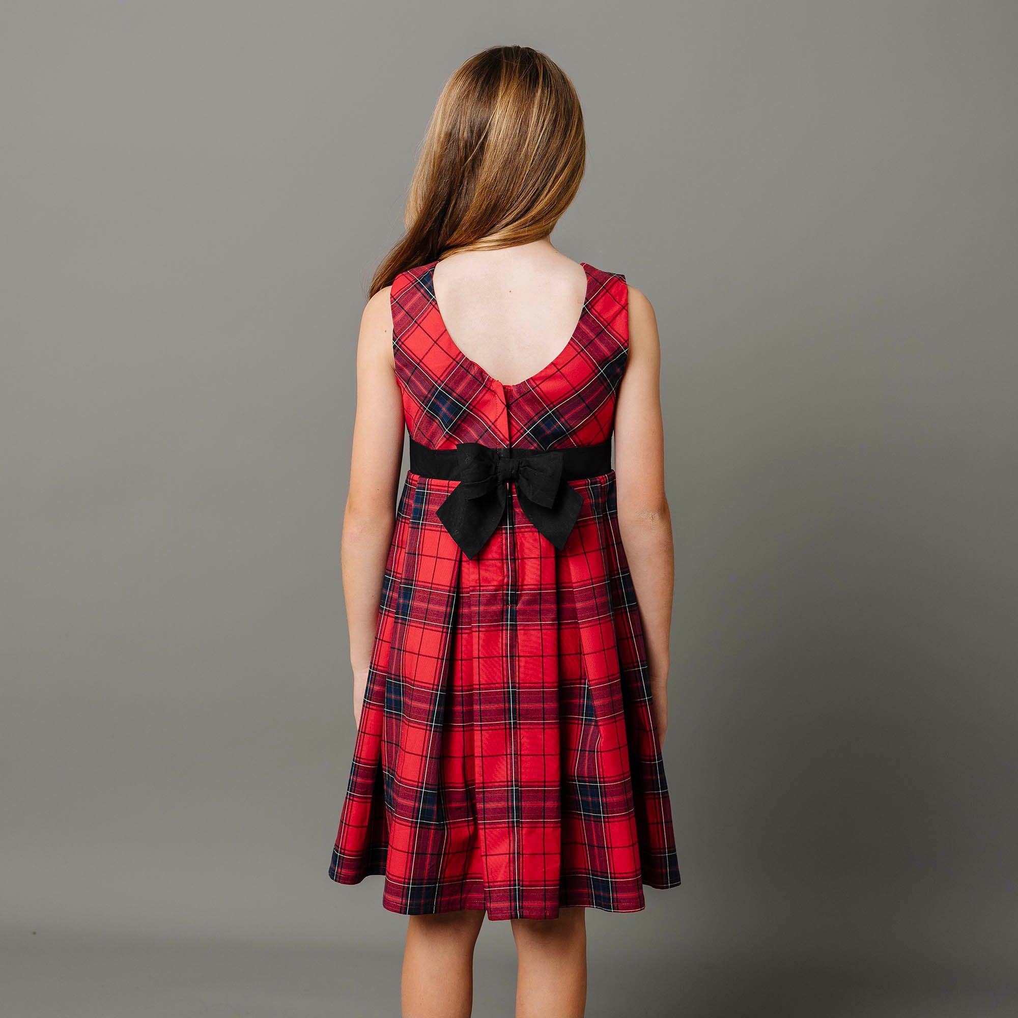 Pleated Party Dress (Red 3M-24M)