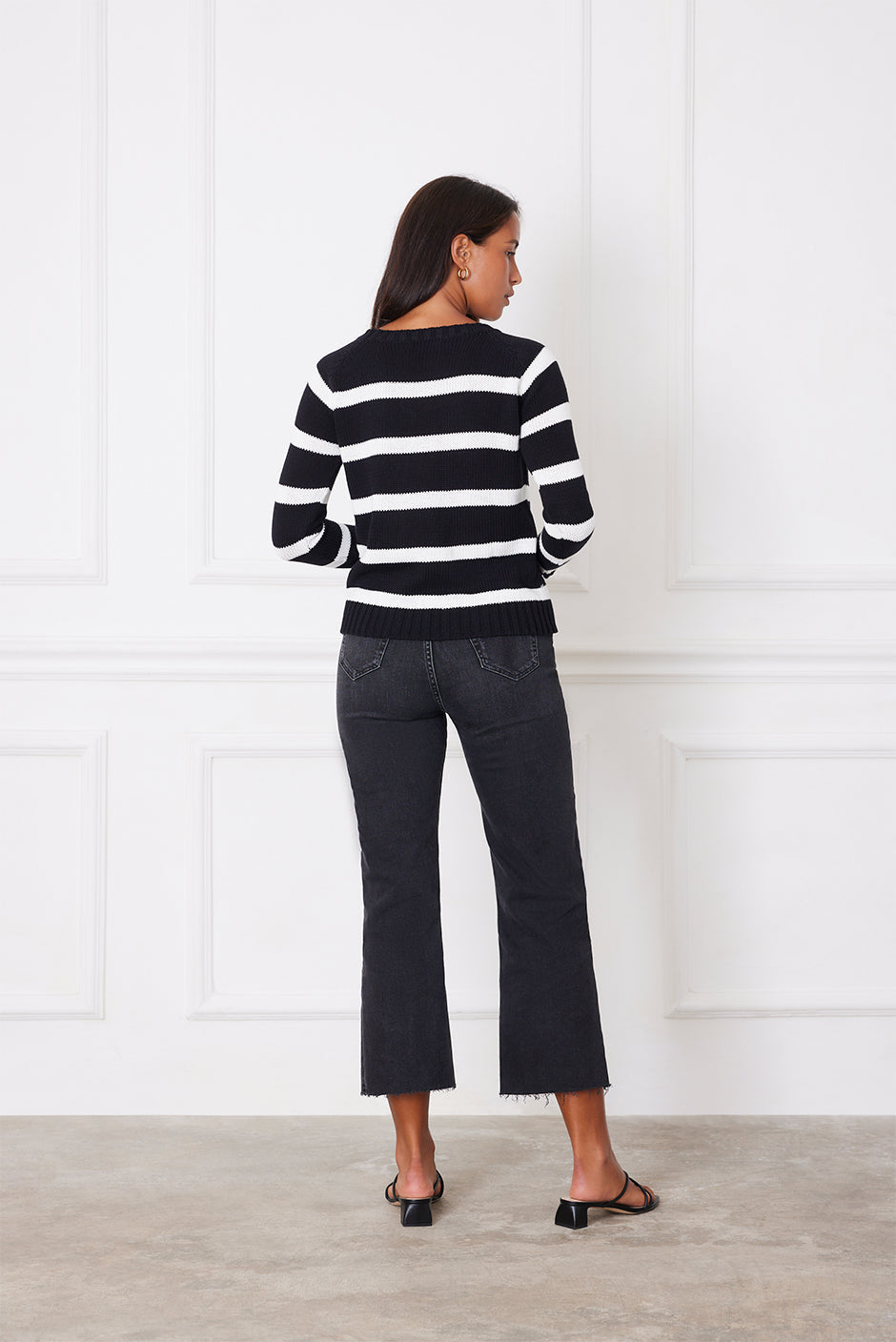 Stripe Sloane Crewneck (Black)
