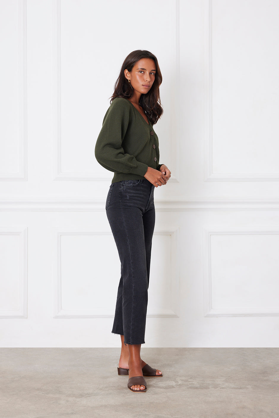 Greta Cardigan (Forest Green)