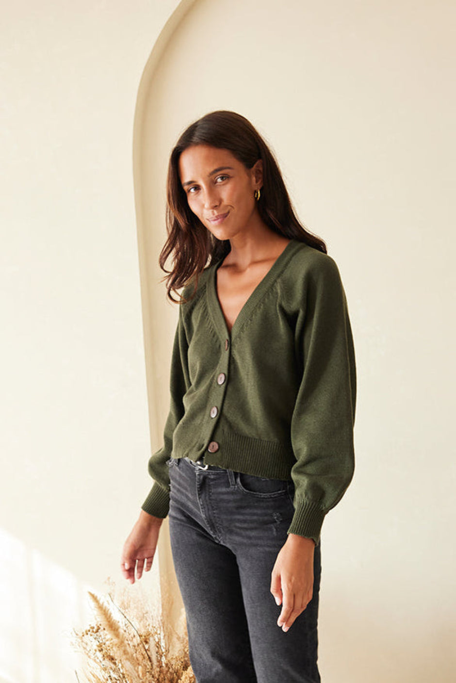 Greta Cardigan (Forest Green)
