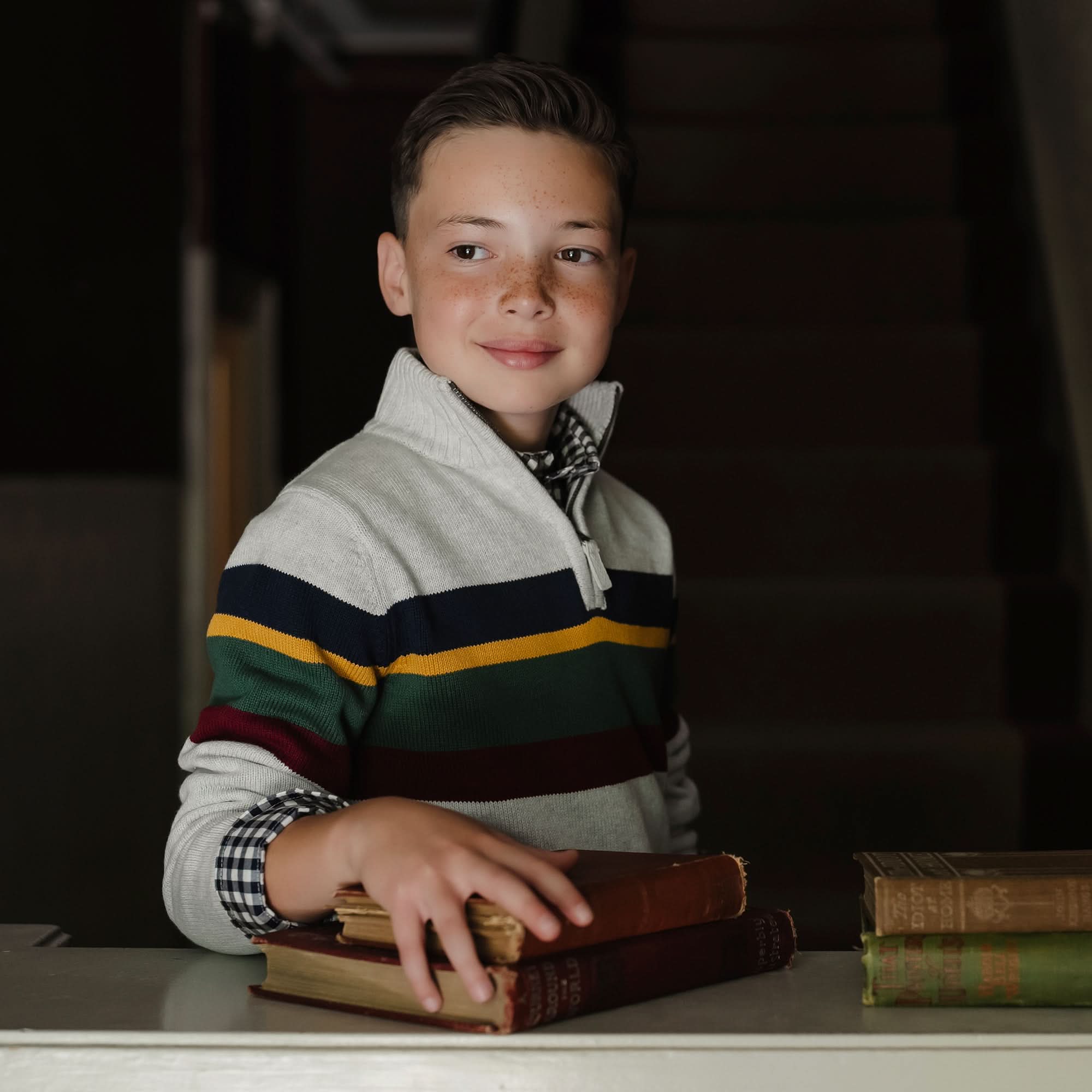 Half Zip Sweater (Light Gray)