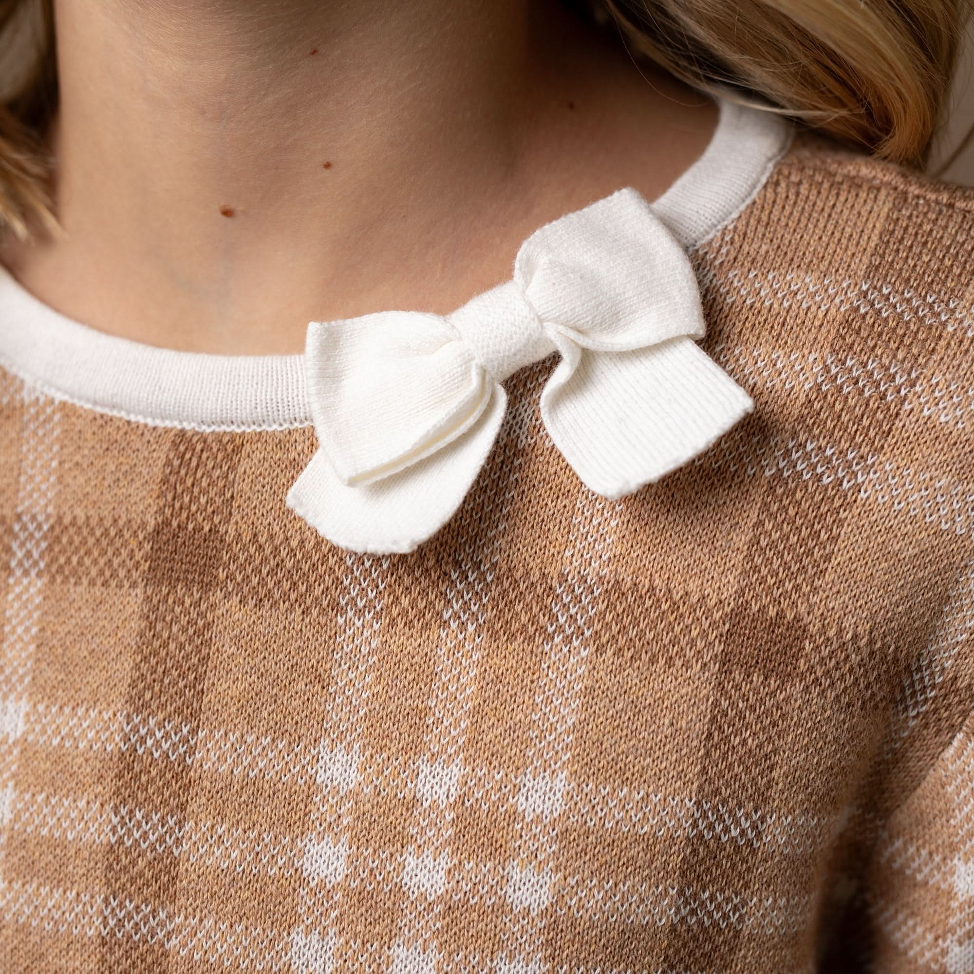 Bow Sweater Dress (Camel 3M-24M)