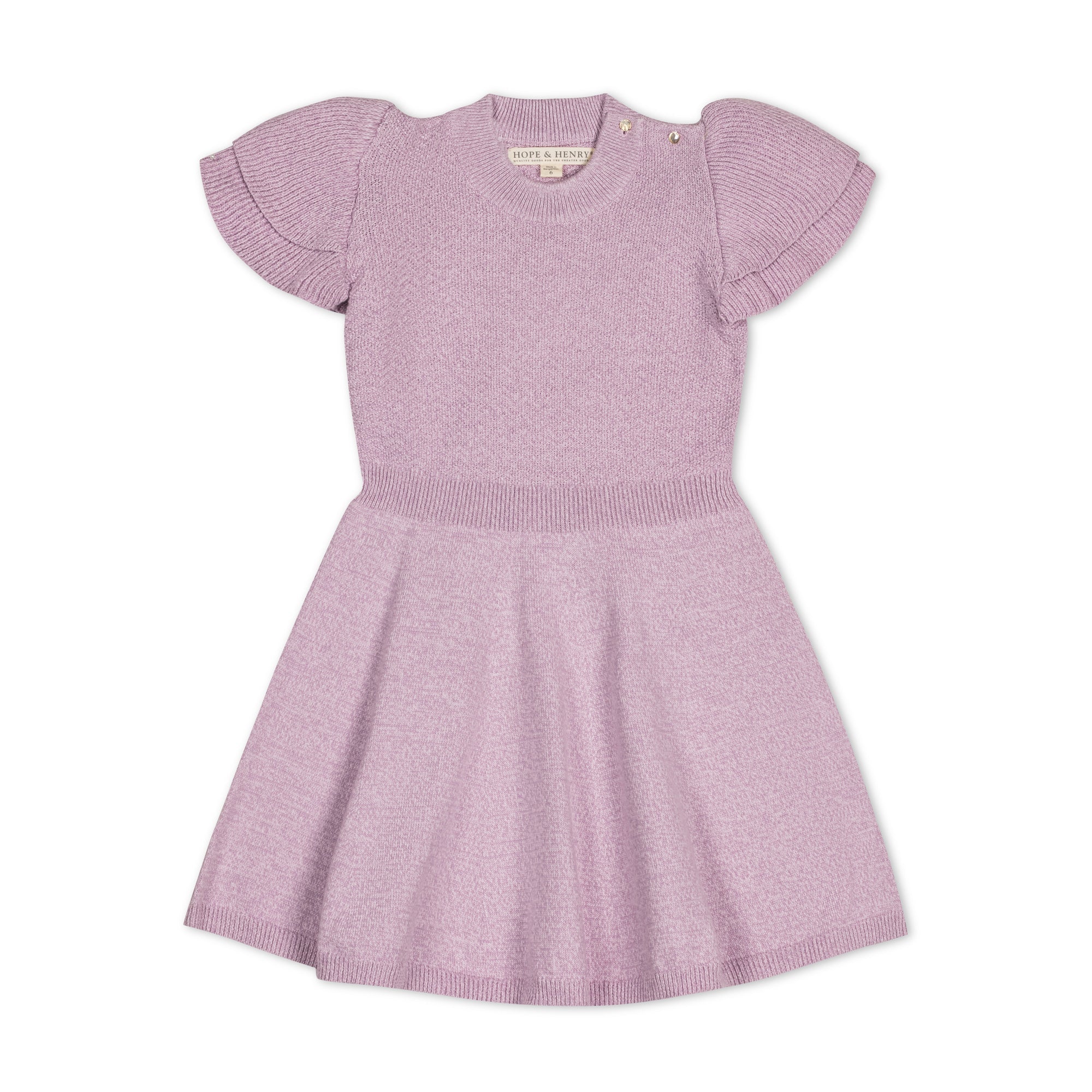 Flutter Sleeve Sweater Dress (Lavender 3M-24M)
