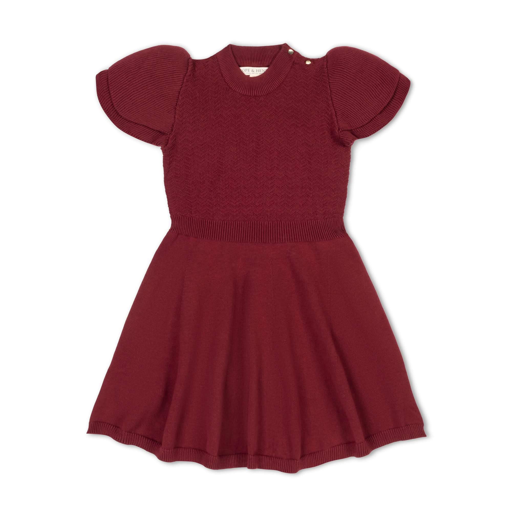Flutter Sleeve Sweater Dress (Oxblood)