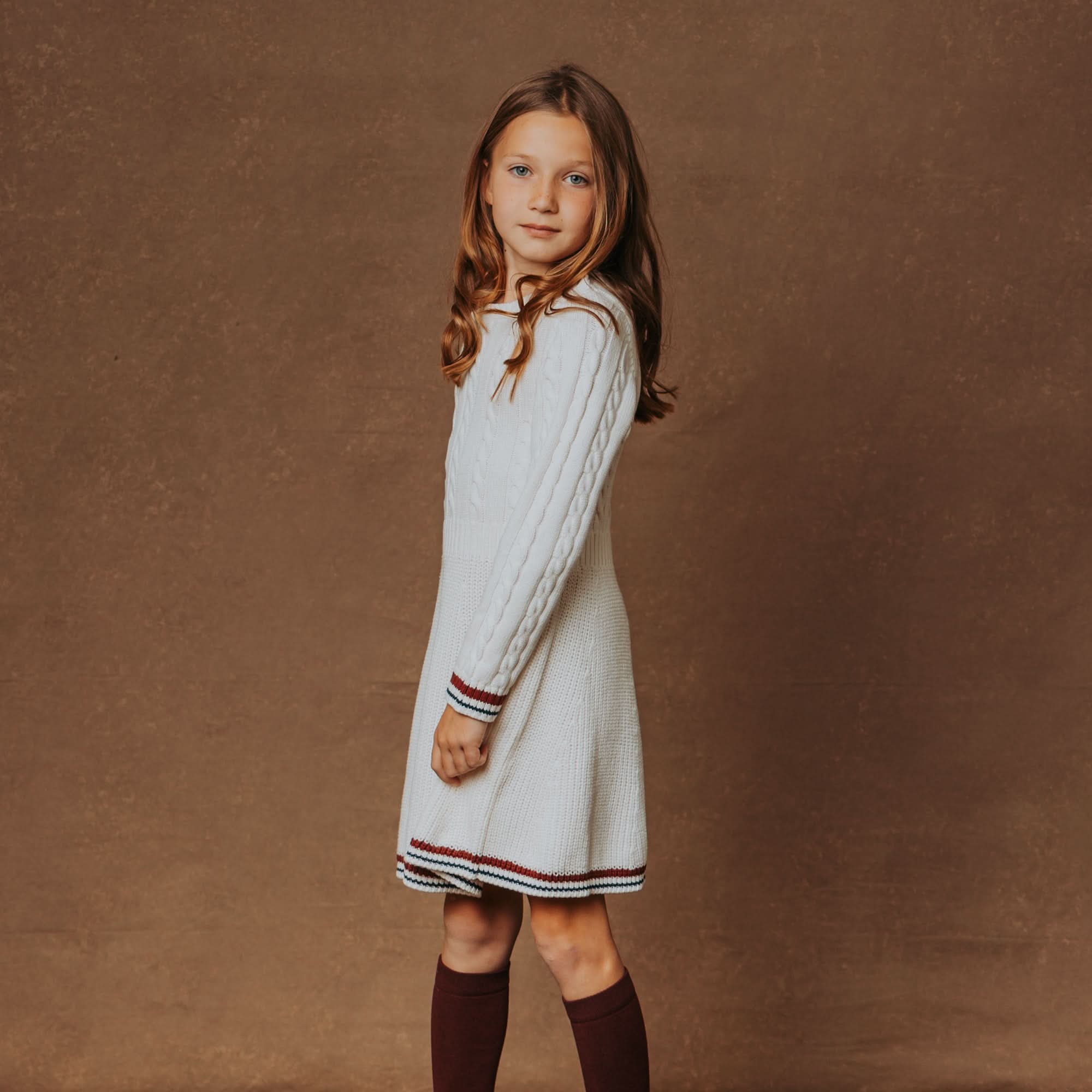 Schoolgirl Sweater Dress (Soft White)