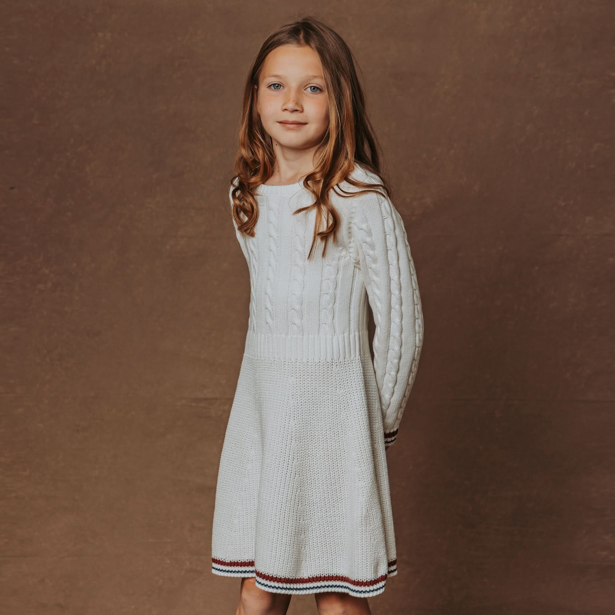 Schoolgirl Sweater Dress (Soft White)